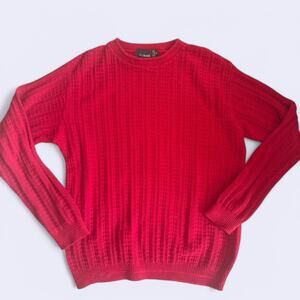 Red vintage knit sweater by Bill Blass